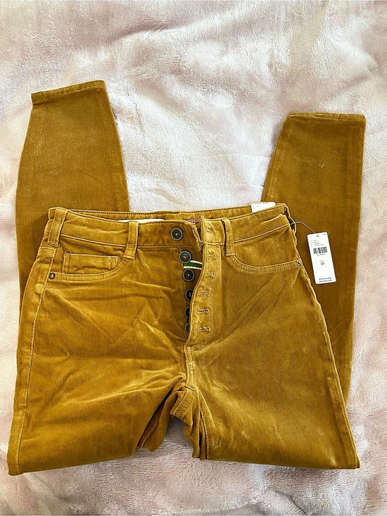 Pilcro Pants - Anthropologie pilcro High Skinny Corduroy Straight Leg Pants Brown Waist 28 NWT